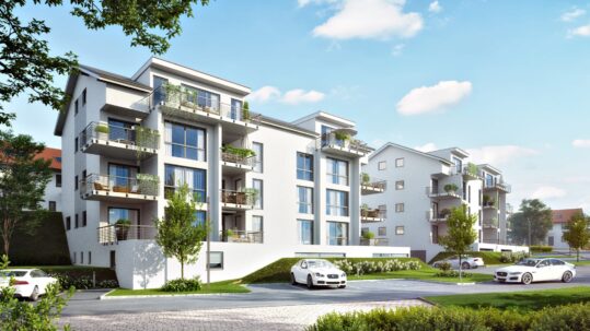 Mehrfamilienhaus 3D-Visualisierungen Dunningen: Moderne Apartments in Baden-Württemberg.