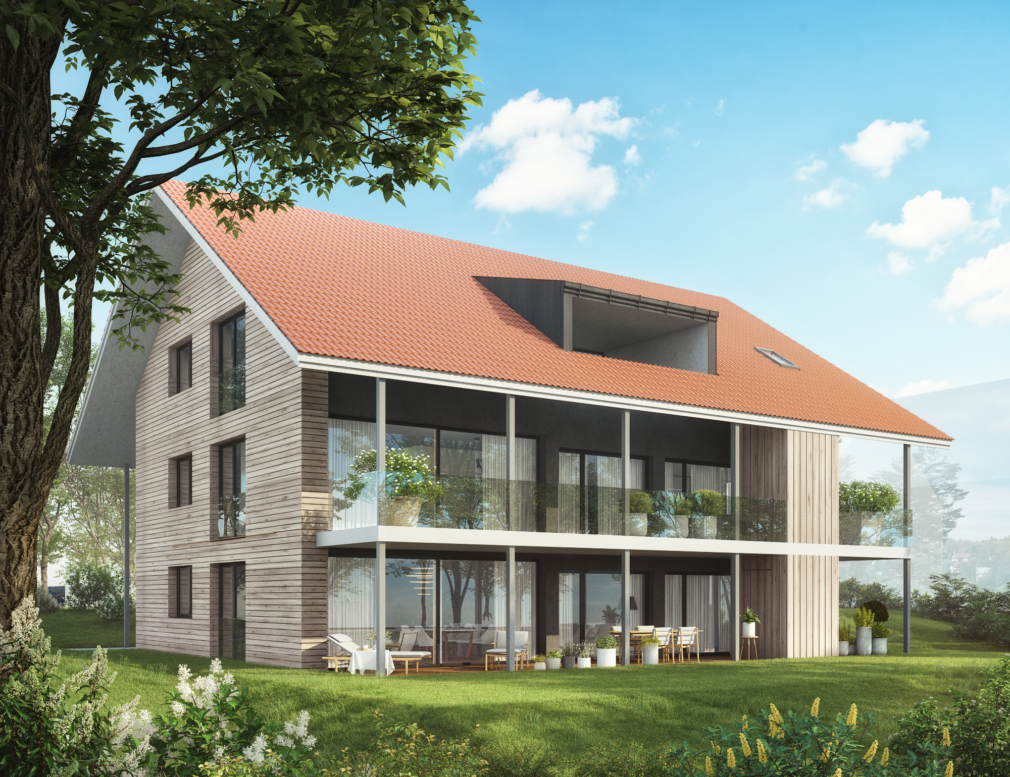 Visualisierung eines Landhauses