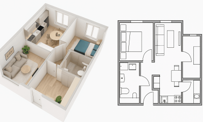 3d grundrisse oder 2d grundrisse